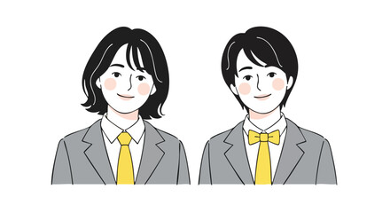 Professional young business team ready for success with confidence in formal attire and yellow ties