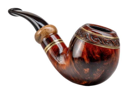 Crafting elegance vintage tobacco pipe artisan workshop product focus isolated on transparent background