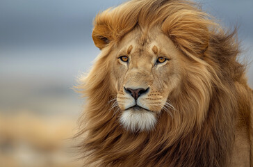 Naklejka premium a lioness baring her teeth in an aggressive manner, lion, animal, cat.