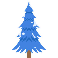 Winter Christmas Tree Illustration