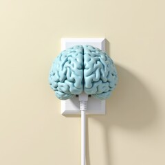 Brain Plugged into an Electrical Outlet