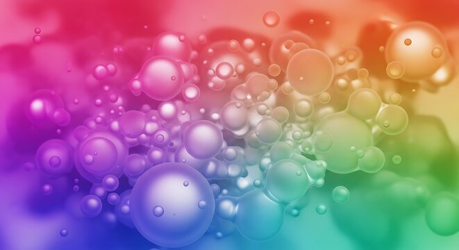 Colorful Abstract Bubbles Background. - Powered by Adobe