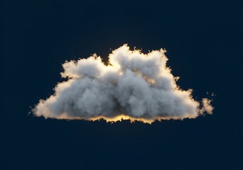 Single White Cloud Against a Deep Blue Sky Glowing with Hidden Sunlight and a Sense of Serenity and Calmness Perfect for Meditation