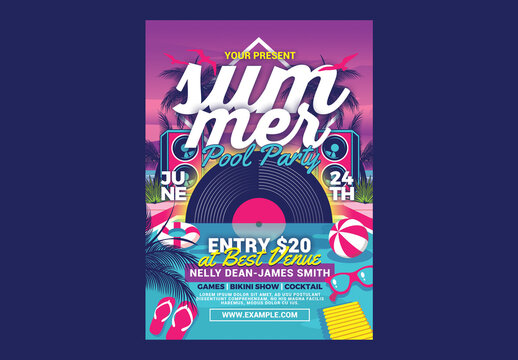 Summer Pool Party Flyer