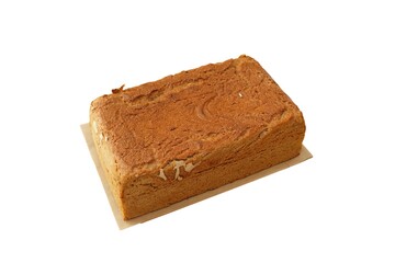 Rectangular Dark Wheat Bread Loaf Isolated on White Background