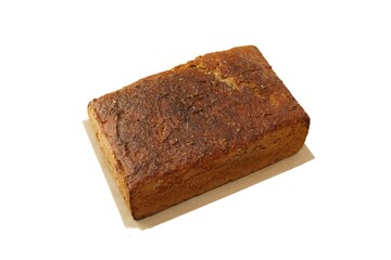 Whole Einkorn (Siyez) Wheat Bread Loaf Isolated on White Background