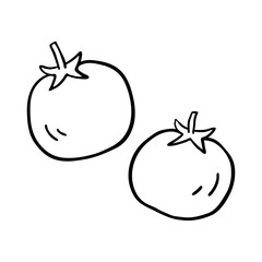 Line Drawing of Two Tomatoes