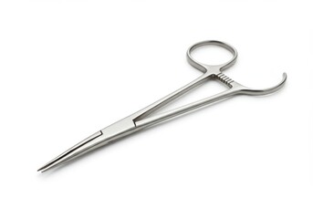 Obraz premium A close-up of surgical dissecting forceps, showcasing its precise construction and metallic finish against a plain white background.