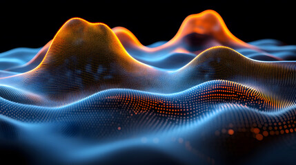 Mesmerizing digital abstract backdrop with fluid motion blur and futuristic design elements Glowing swirling lines and particles create a dynamic technologically advanced visual experience