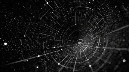 Abstract digital tunnel, intricate network