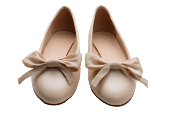 Beige ballet flats with bows