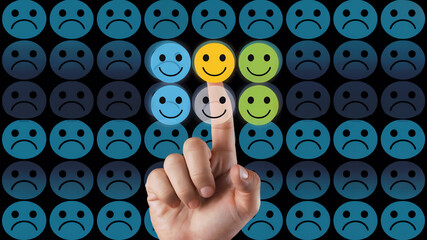 Marketer Conducting Customer Satisfaction Survey with Market Research and Segmentation Touching Best Review Icon