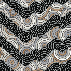 Vintage waves. Geometric seamless pattern.