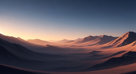 Naklejka premium Desert Mountain Sunrise Landscape.