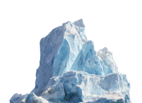 Nature's aerial view of stunning glacial ice in the arctic region isolated on transparent background