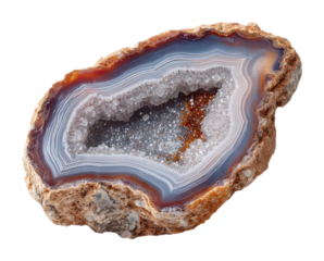 Admiring unique agate stone nature's gem scientific study isolated on transparent background