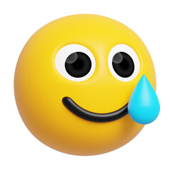 Smiling Face with Tear Emoji 3D