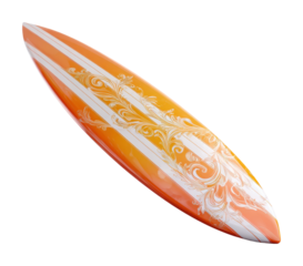 Surfing action on a sunset beach surfboard ocean vibes isolated on transparent background