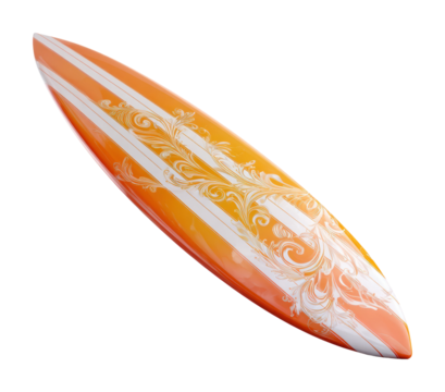Surfing action on a sunset beach surfboard ocean vibes isolated on transparent background - Powered by Adobe