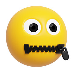 Zipper Mouth Face Emoji 3D © Brian