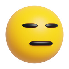 Fototapeta premium Expressionless Face Emoji 3D