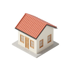 Miniature house model crafted with attention to detail isolated on transparent space