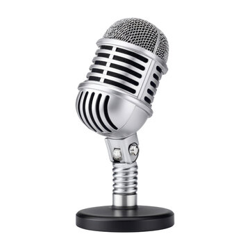 Metal stand for recording legal testimonies in professional courtrooms isolated on transparent background.