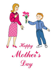 Happy Mothers Day. Vector Illustration