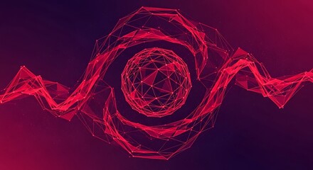 Abstract Red Geometric Vortex.
