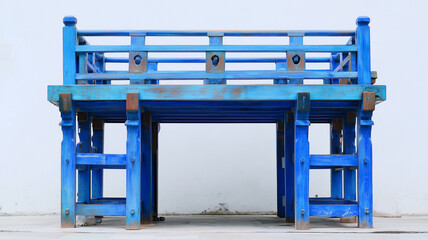 Blue wooden structure with simple design