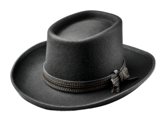 Stylish black cowboy hat western outfit fashion accessory isolated on transparent background