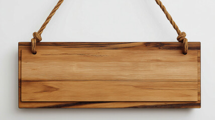 Wooden sign hanging with rope