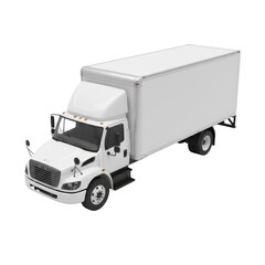Isolated bright delivery vehicle showcasing transportation efficiency and logistical solutions in