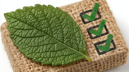 Leaf on a simple background representing corporate sustainability goals with an emphasis on nature and simplicity