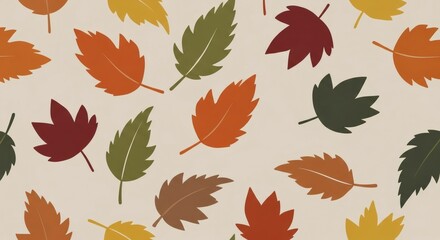 Obraz premium Autumn Leaves Pattern Background - A Festive Collection of Seasonal Foliage in Warm Hues
