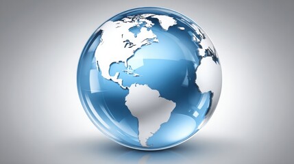 Obraz premium Earth model depicted in blue and white colors to illustrate planetary features and environmental awareness concepts