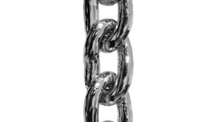 Obraz premium Shiny Metal Chain Links Isolated on White Background for Design Projects