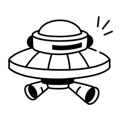 A doodle style icon showing a spacecraft