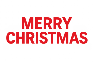 Merry christmas red lettering over transparent background
