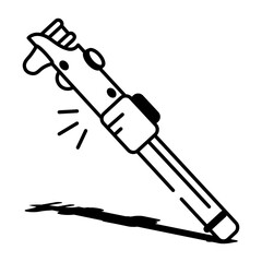 A drawing style icon showing a detecting tool
