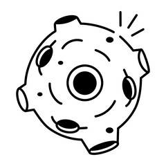 A drawing style icon showing the moon
