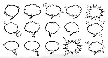 Dynamic comic speech bubbles collection for creative projects and expressive communication designs © Avoxel