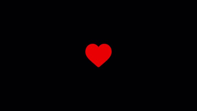 Instagram Heart Like Animation | Outline to Fill Transition | Social Media Engagement Icon | White heart icon transformation animation from outline to red filled heart, post like on instagram, black s