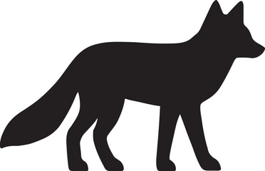 Fox silhouette vector illustration for wildlife, forest, animal, nature, hunting, outdoor and graphic design.