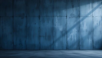 Blue Cement Wall with Dark Texture Background – Studio and Showroom Banner Backdrop for Product Display