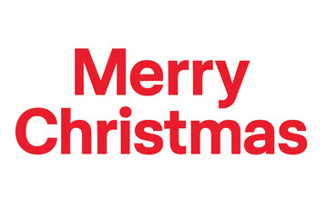 Merry christmas red lettering over transparent background