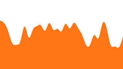 Dynamic abstract orange shape with a fluid, wavy upper edge against a clean white background. Ideal for modern design, backgrounds, or graphic elements.