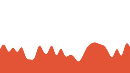 Modern abstract orange wavy shape on a clean white background, ideal for contemporary design, headers, or text overlays, conveying fluidity and minimalist elegance.