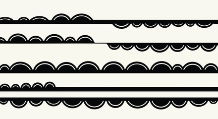 Elegant black and white abstract wave pattern design for modern backgrounds and borders