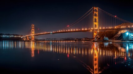 Golden Gate Bridge at Night, Reflections